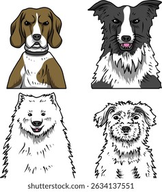 bonito cão animal de estimação ilustração conjunto