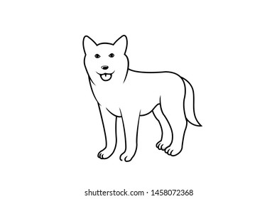 Coloring Page Outlinebook Children Dog Cartoon Stock Vector (Royalty ...