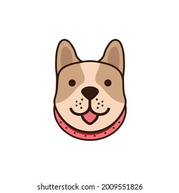 Cute dog pet puppy logo design vector label illustration icon