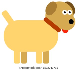 cute dog, pets, isolated on a transparent background in cartoon style