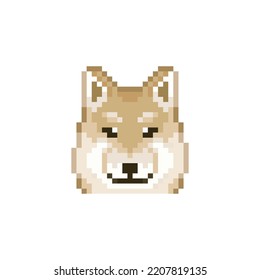 Cute dog, pixel art illustration