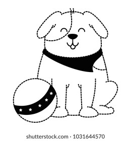 cute dog with plastic balloon mascot