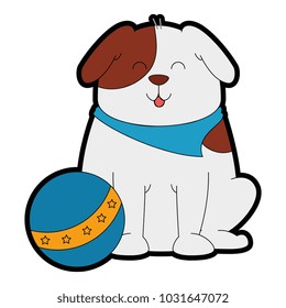 cute dog with plastic balloon mascot