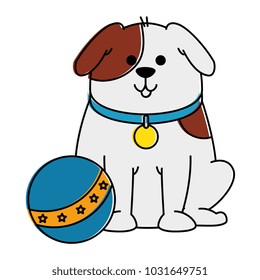 cute dog with plastic balloon mascot