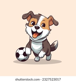 ilustración vectorial de fútbol para perros adorables