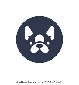 Cute Dog Pug vector icon, logo	