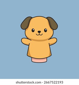 Cute Dog Puppet Cartoon Vektorgrafik	