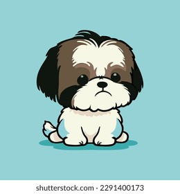 Cute dog puppy chibi mascot vector cartoon style