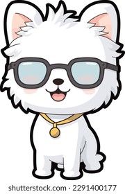 Cute dog puppy chibi mascot vector cartoon style