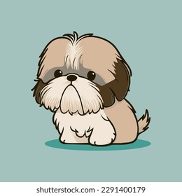 Cute dog puppy chibi mascot vector cartoon style