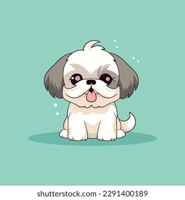Cute dog puppy chibi mascot vector cartoon style