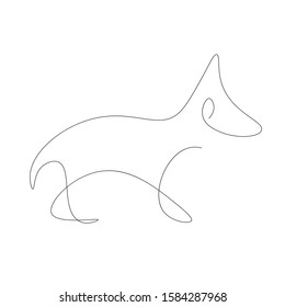 Cute dog puppy continuous line drawing vector illustration
