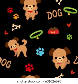 Cute dog / puppy seamless pattern