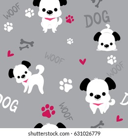 Cute dog / puppy seamless pattern 