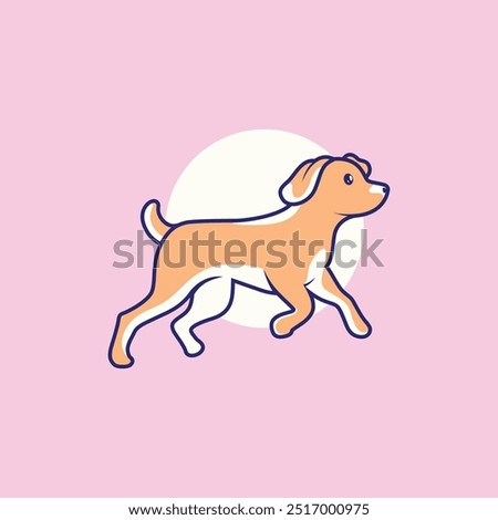 Similar – Image, Stock Photo Cute dog running on path in countryside