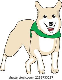 cute dog running vector art 