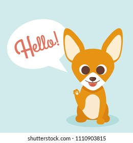 Cute dog say hello