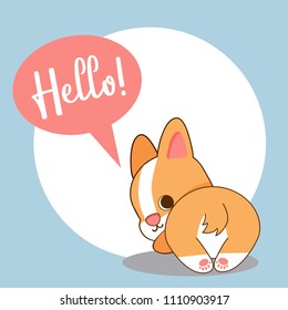 Cute dog say hello
