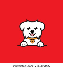cute dog seamless design vector