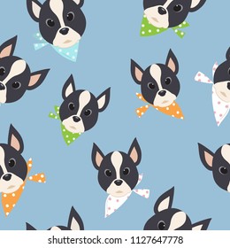 Cute dog seamless pattern background vector