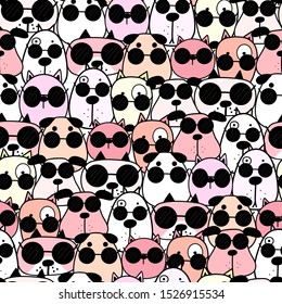 Cute dog seamless pattern background. Vector illustration.