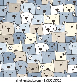 Cute dog seamless pattern background. Vector illustration.