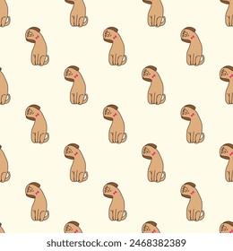 Lindo perro Diseño de patrón sin costura