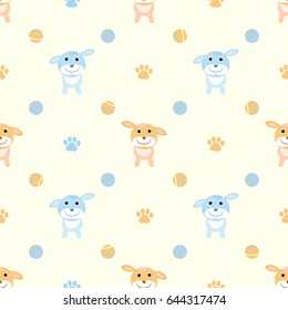 Cute dog seamless pattern vector