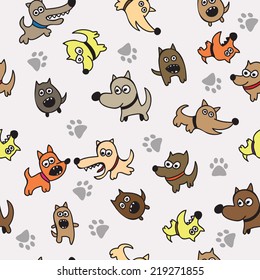 Cute dog seamless texture background - Seamless pattern