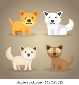 Juego de perros. Ilustración del vector