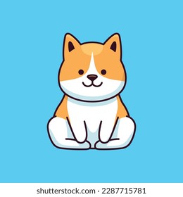  cute dog setting cartoon icon, vector icon illustration, cartoon sticker icon design