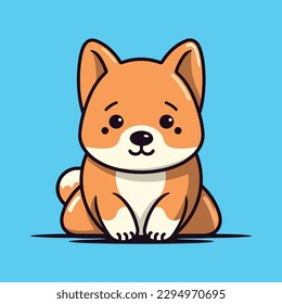  cute dog setting cartoon icon, vector icon illustration, cartoon sticker icon design