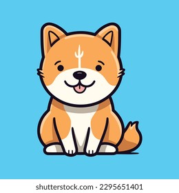  cute dog setting cartoon icon, vector icon illustration, cartoon sticker icon design