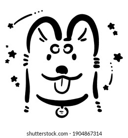 Cute dog and shooting star
