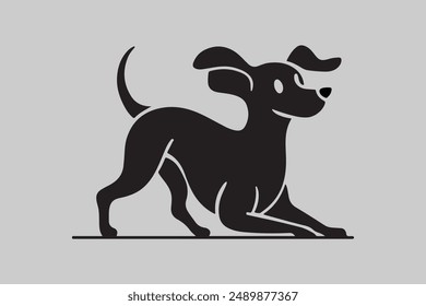 a cute dog shown in a playful pose and silhouette victor