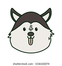 cute dog siberian head on white background vector illustration