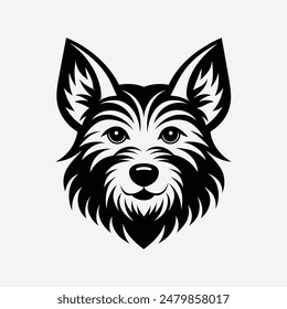 Cute dog sihlouette logo vector design