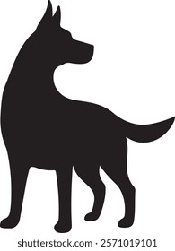 cute dog silhouette vector art