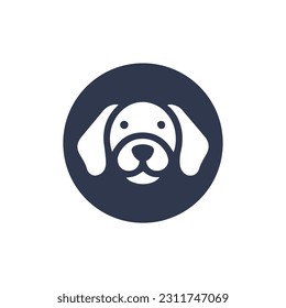 Cute Dog silhouette vector cartoon icon