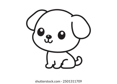 Cute dog silhouette vector illustration