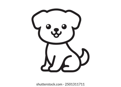 Cute dog silhouette vector illustration