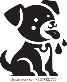 cute dog silhoutte vector art illustration