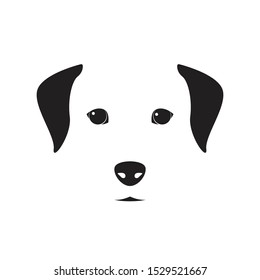 Cute dog simple design for emblem, logo, etc. Vector dog illustration. 