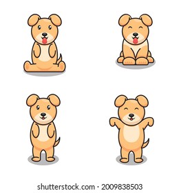 Cute dog sit and standing vector design
