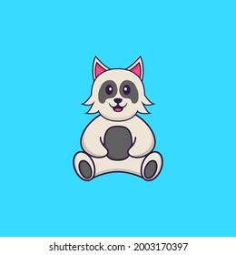 Cute dog is sitting. Animal cartoon concept isolated. Can used for t-shirt, greeting card, invitation card or mascot.
