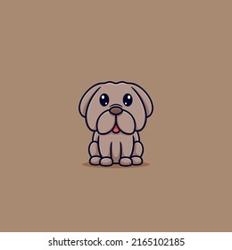 Cute dog sitting cartoon illustration