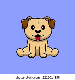 Cute Dog Sitting Cartoon Vector Icons Illustration. Flat Cartoon Concept. Suitable for any creative project.