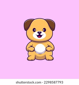 Cute Dog Sitting Cartoon Vector Icons Illustration. Flat Cartoon Concept. Suitable for any creative project.
