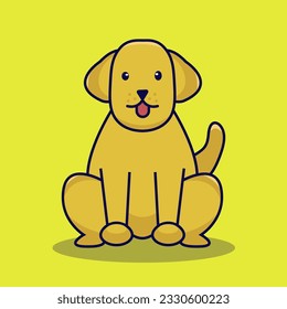 Cute Dog Sitting   Cartoon Vector Icon Illustration. Animal Icon Concept Isolated Premium Vector. Flat Cartoon Style

