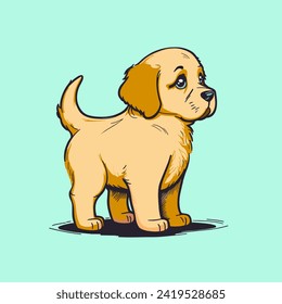 Cute Dog Sitting Cartoon Vector Icon Illustration. Animal Nature Icon Concept Isolated Premium Vector. Flat Cartoon Style